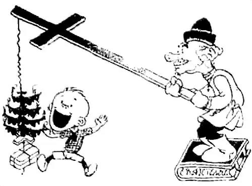 «Ёлка — приманка для простачков»Карикатура 1930 года