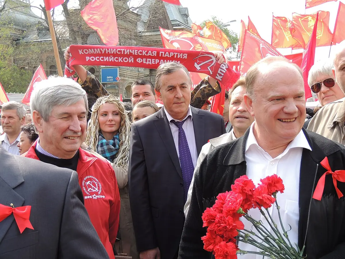 На Первомайской демонстрации в Москве. 2012 год