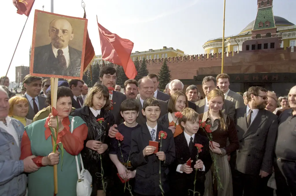 На митинге в честь 130-й годовщины со дня рождения Ленина, 22 апреля 2000 года