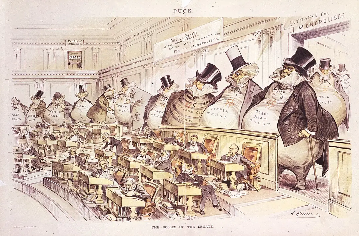 «Начальники Сената», карикатура Джозефа Кеплера, журнал Puck, 1889 год
