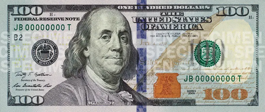 100 долларов США. Серия 2009 г