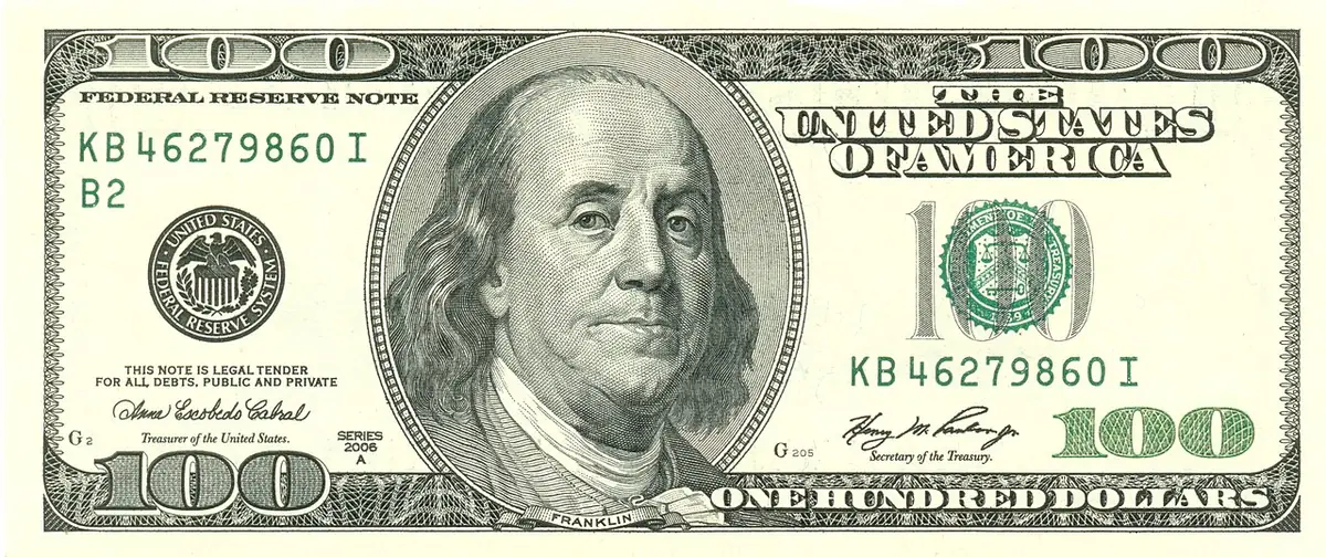 100 долларов США. Серия 2006 г