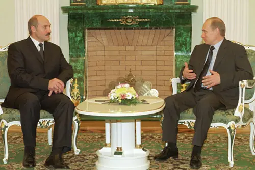 Александр Лукашенко и Владимир Путин. Москва, 2001 год