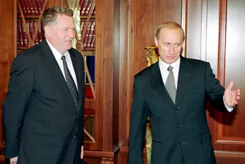 Президент России Владимир Путин и Владимир Жириновский, 16 мая 2000 года